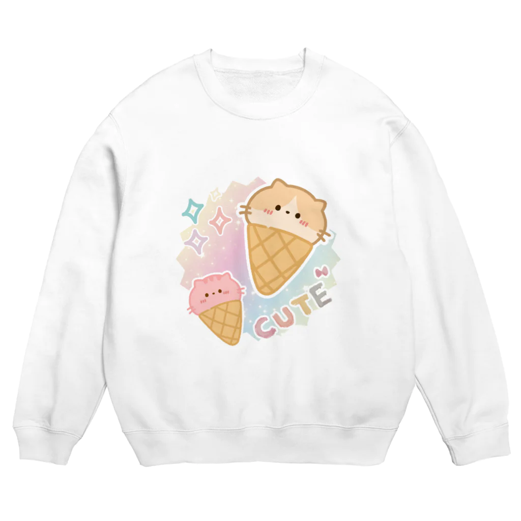 DODOMEKIのアイスクリームキャット Crew Neck Sweatshirt