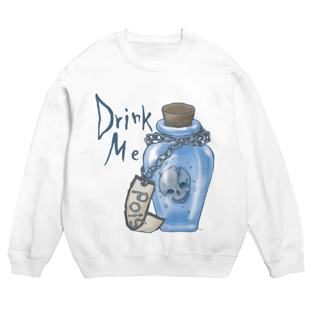 みあまゆあのDrinkMeスカル Crew Neck Sweatshirt