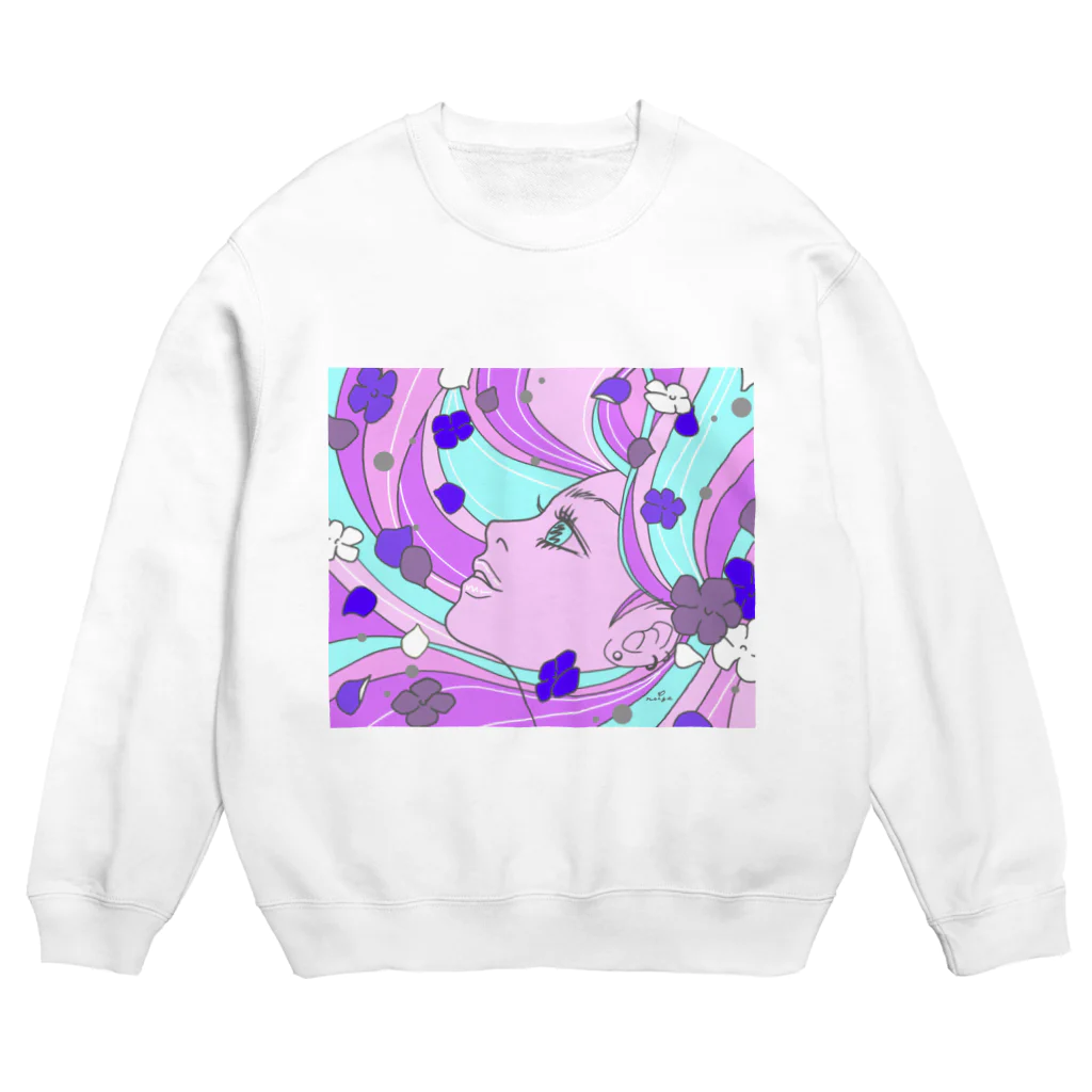 Ｍ✧Ｌｏｖｅｌｏ（エム・ラヴロ）のあじさい（６月の誕生花） Crew Neck Sweatshirt