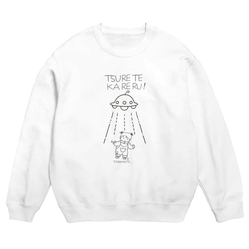 piggyのUFOと女の子 Crew Neck Sweatshirt