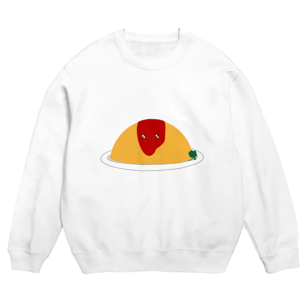 たべもの屋さんのオムライスちゃん Crew Neck Sweatshirt