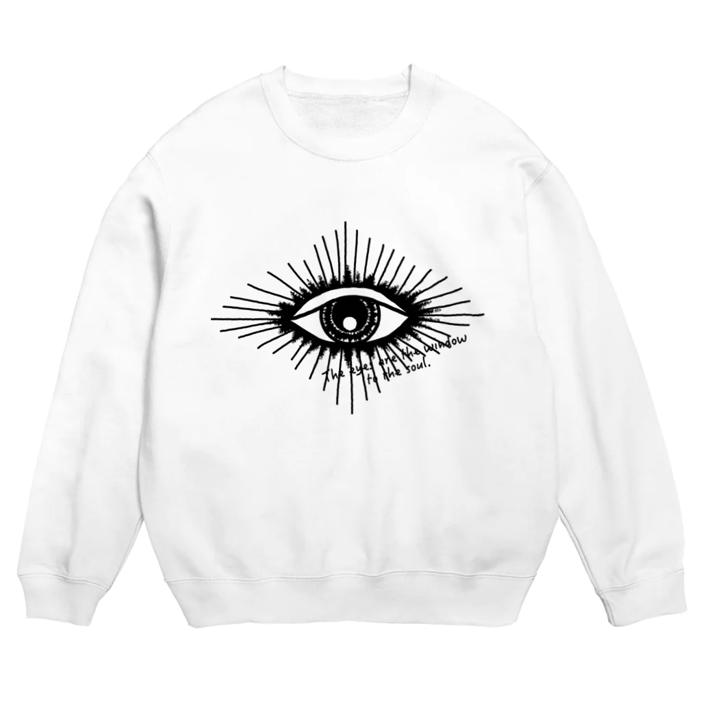 AIUEOの目は口ほどに.. (White・Gray) Crew Neck Sweatshirt