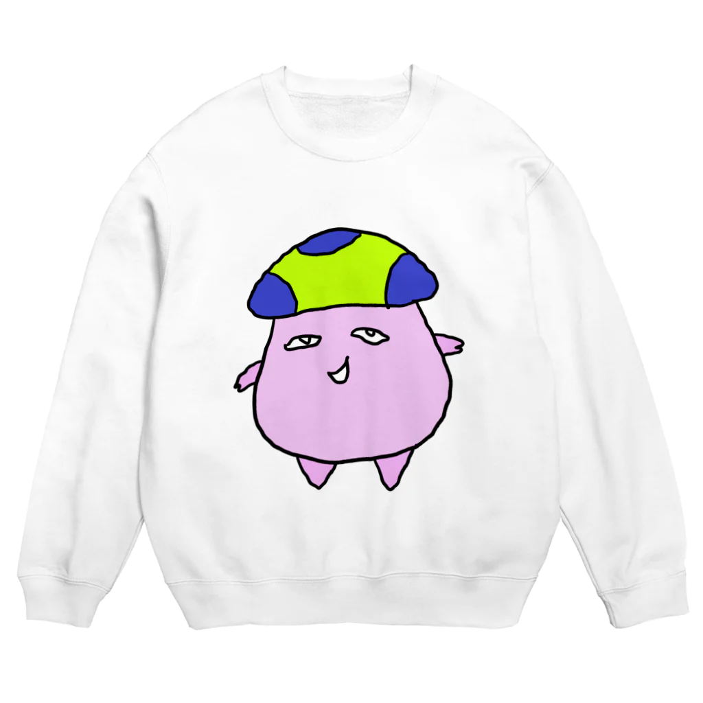 まきのこ日記のなすキノピー Crew Neck Sweatshirt