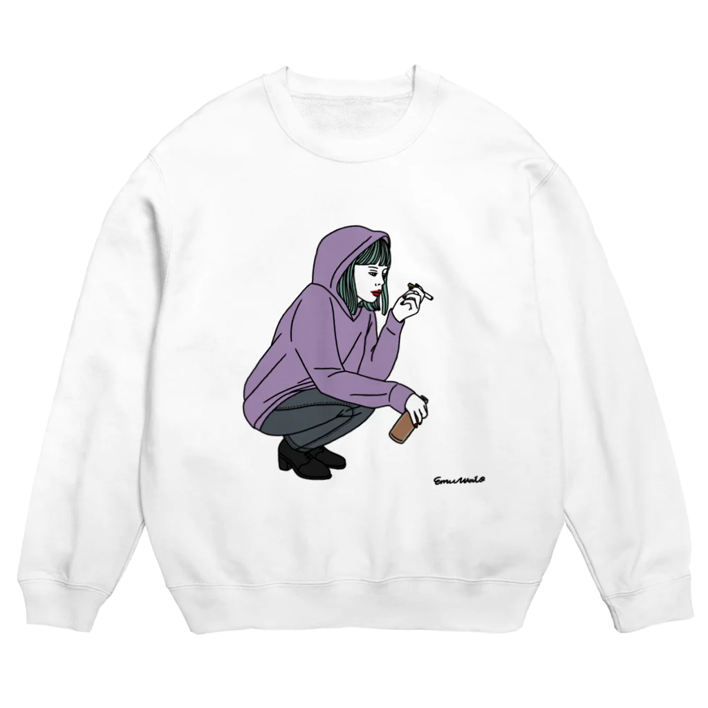 レトロでポップでチルいブランドのチルい女の子 Crew Neck Sweatshirt