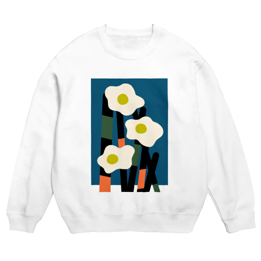 Homuraの目玉焼きみたいな花 Crew Neck Sweatshirt