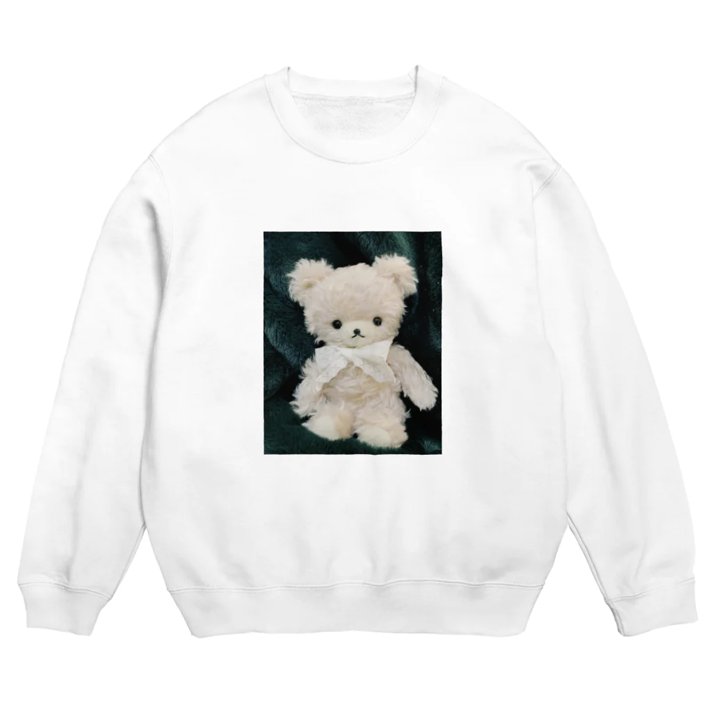 くまちゃんローズのローズちゃん(ふわふわグリーン) Crew Neck Sweatshirt