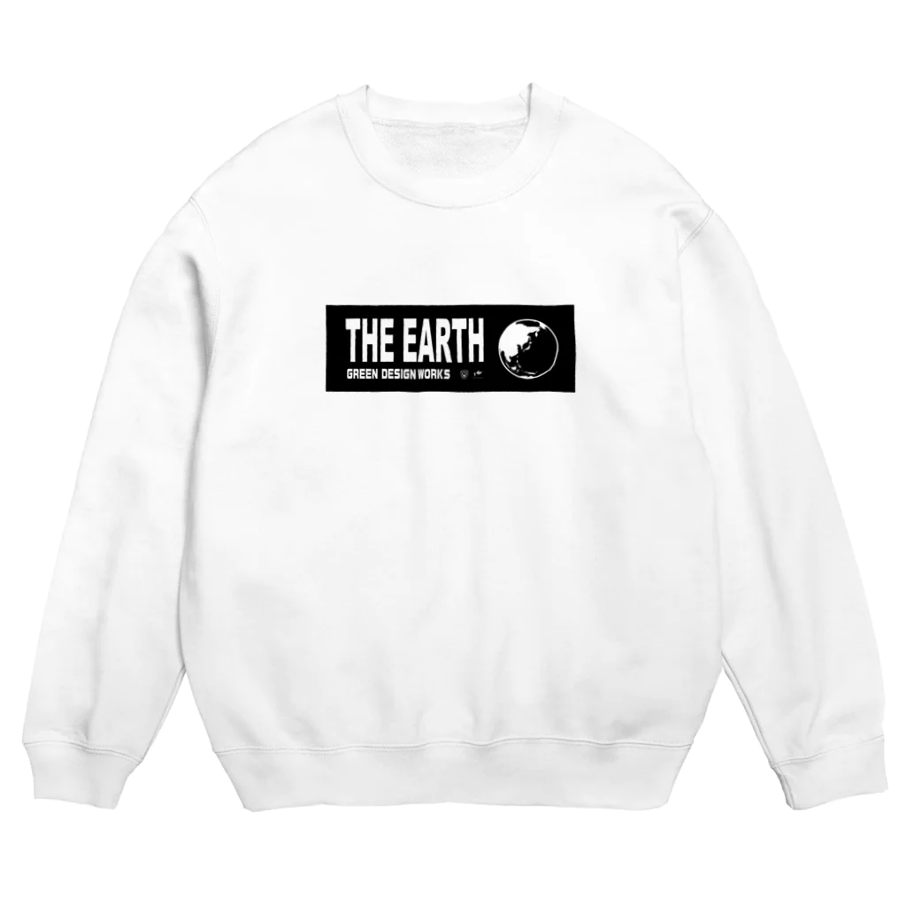 GREEN DESIGN WORKS　グリーンデザインワークスのTHE EARTHシンプルVer.　スウェット（黒インク）15色 Crew Neck Sweatshirt