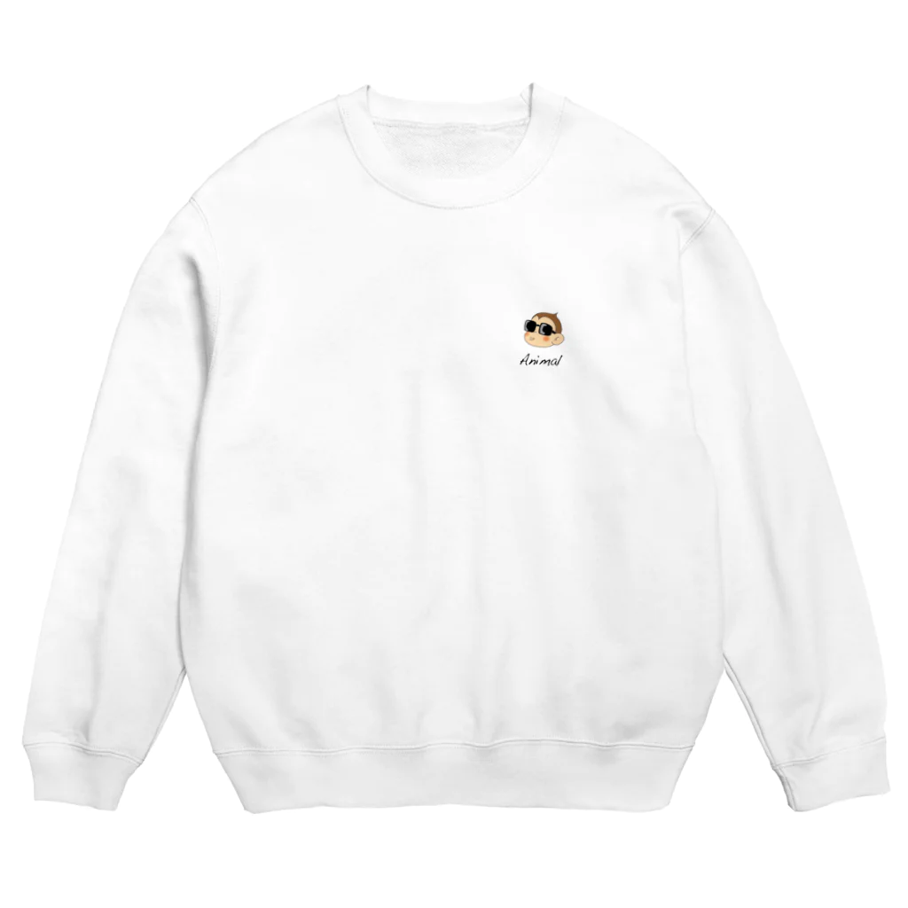 GREEN DESIGN WORKS　グリーンデザインワークスのアニマル君スウェット（白-他） Crew Neck Sweatshirt