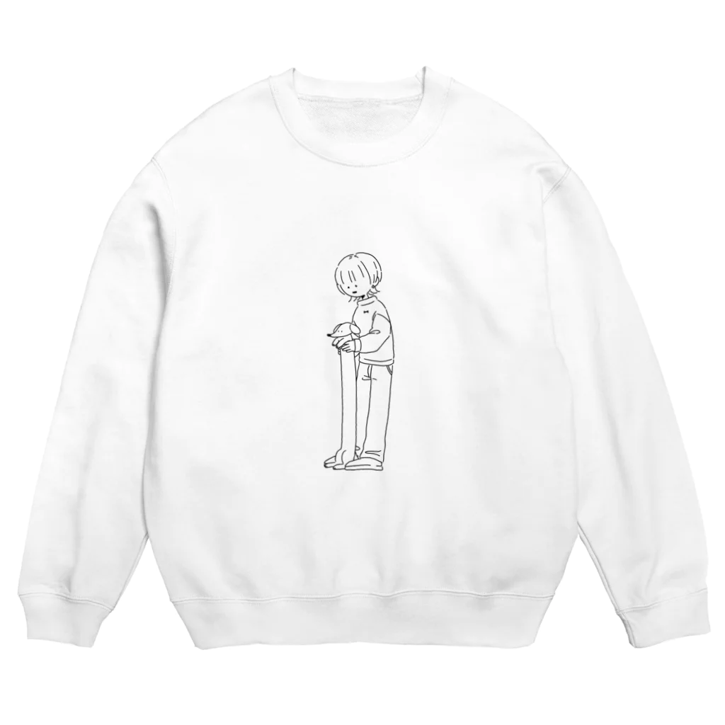 めいのながいイヌ(白) Crew Neck Sweatshirt