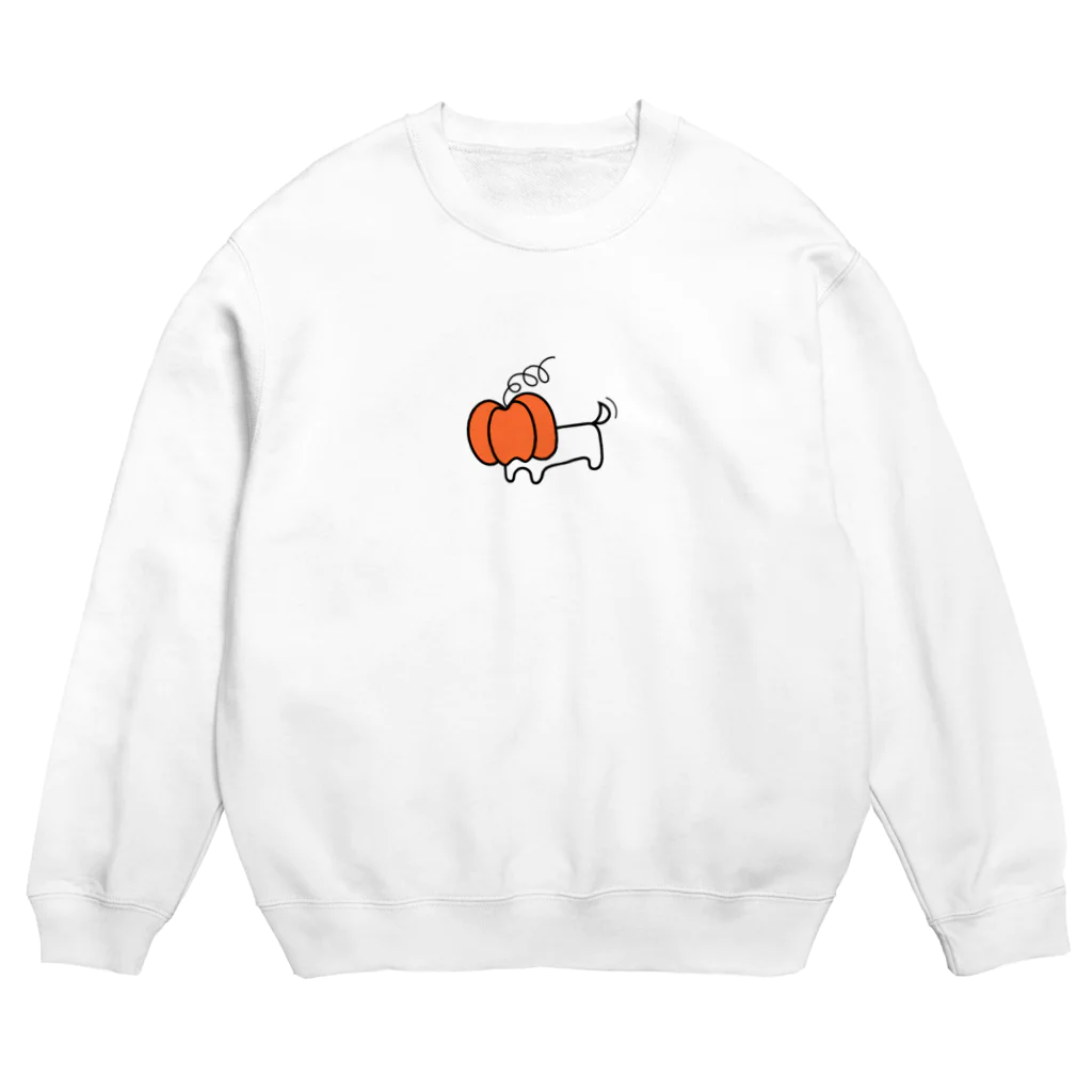 かぼちゃ畑の人懐っこいかぼちゃ Crew Neck Sweatshirt