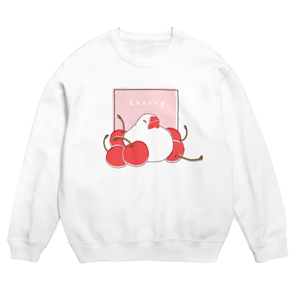 HAKINASHiのさくらんぼギュウギュウ〜文鳥 Crew Neck Sweatshirt