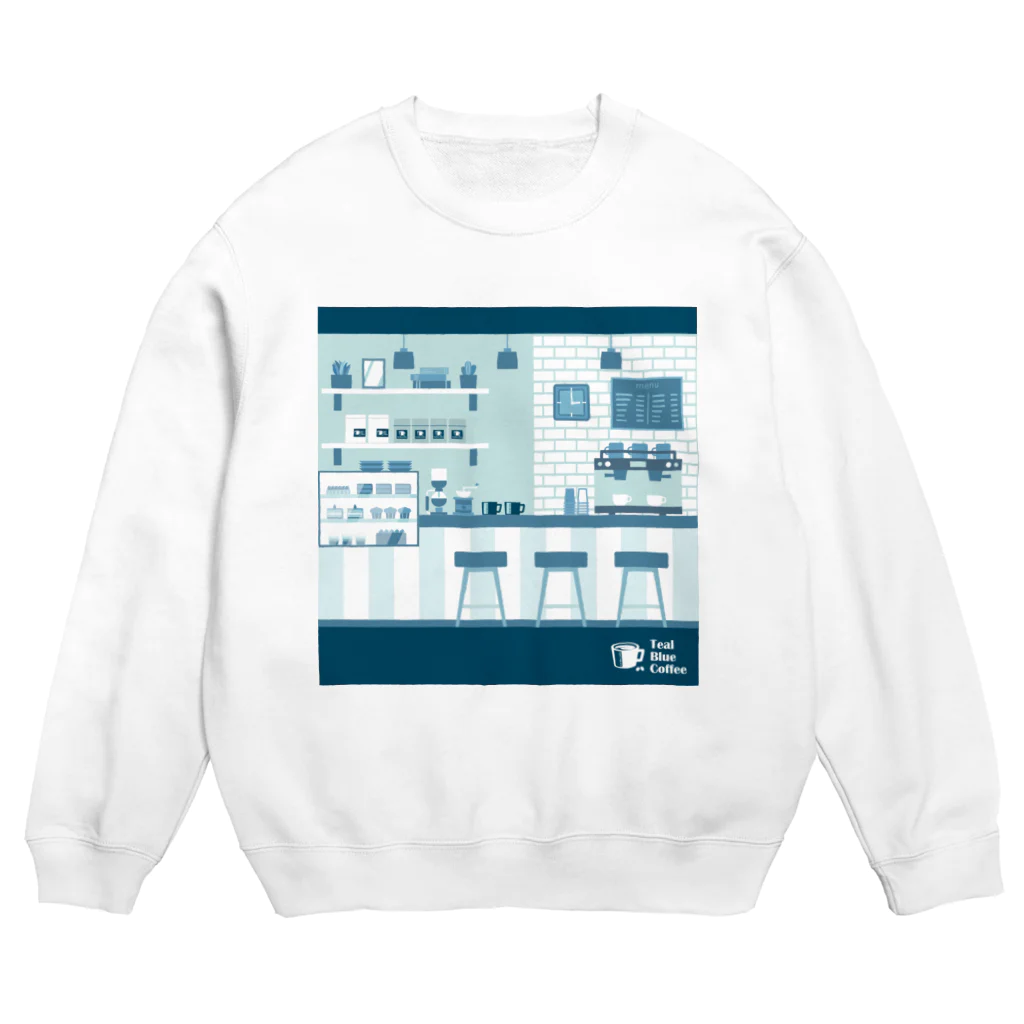 Teal Blue Coffeeの香るコーヒー Crew Neck Sweatshirt