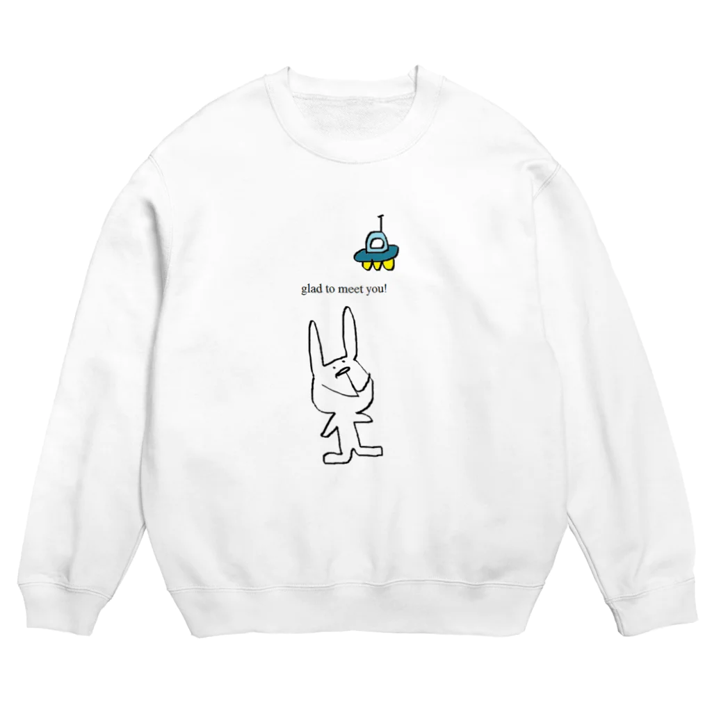 sa777のうさぎ（glad to meet you！） Crew Neck Sweatshirt