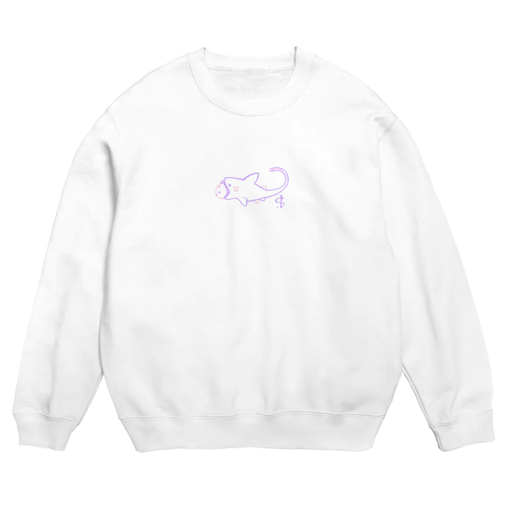 雨莉 さな。のお店のサメ猫スウェット Crew Neck Sweatshirt