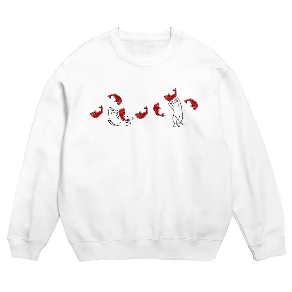 古蛙目の和猫 Crew Neck Sweatshirt