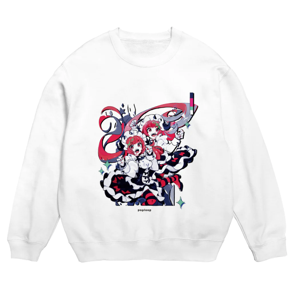 くるみつ☺︎のメイドちゃんホワイト Crew Neck Sweatshirt