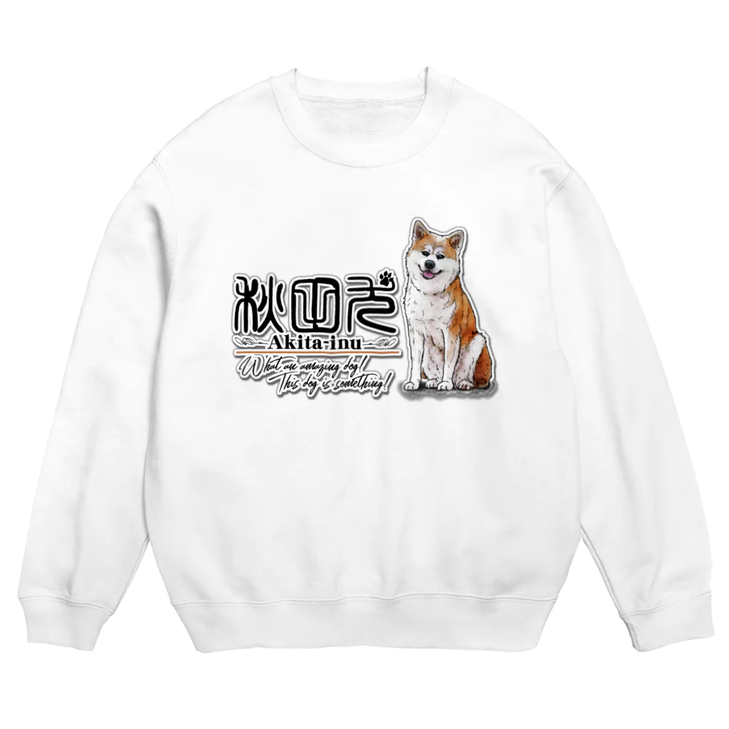 オリジナル工房プリントンの秋田犬 前面プリントTシャツ＜淡色＞ Crew Neck Sweatshirt