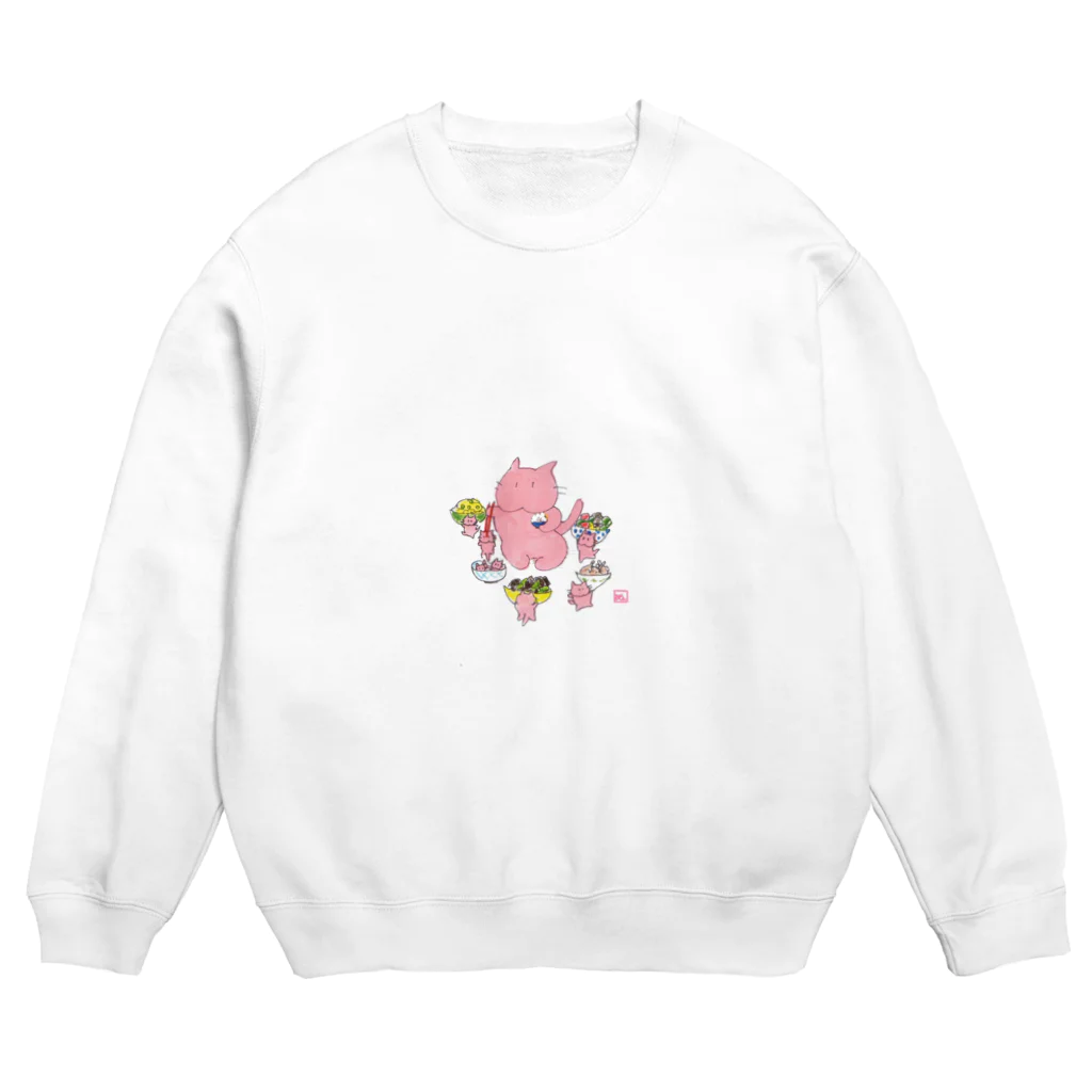 にゃじ川ぬっこのぬこの晩餐 Crew Neck Sweatshirt