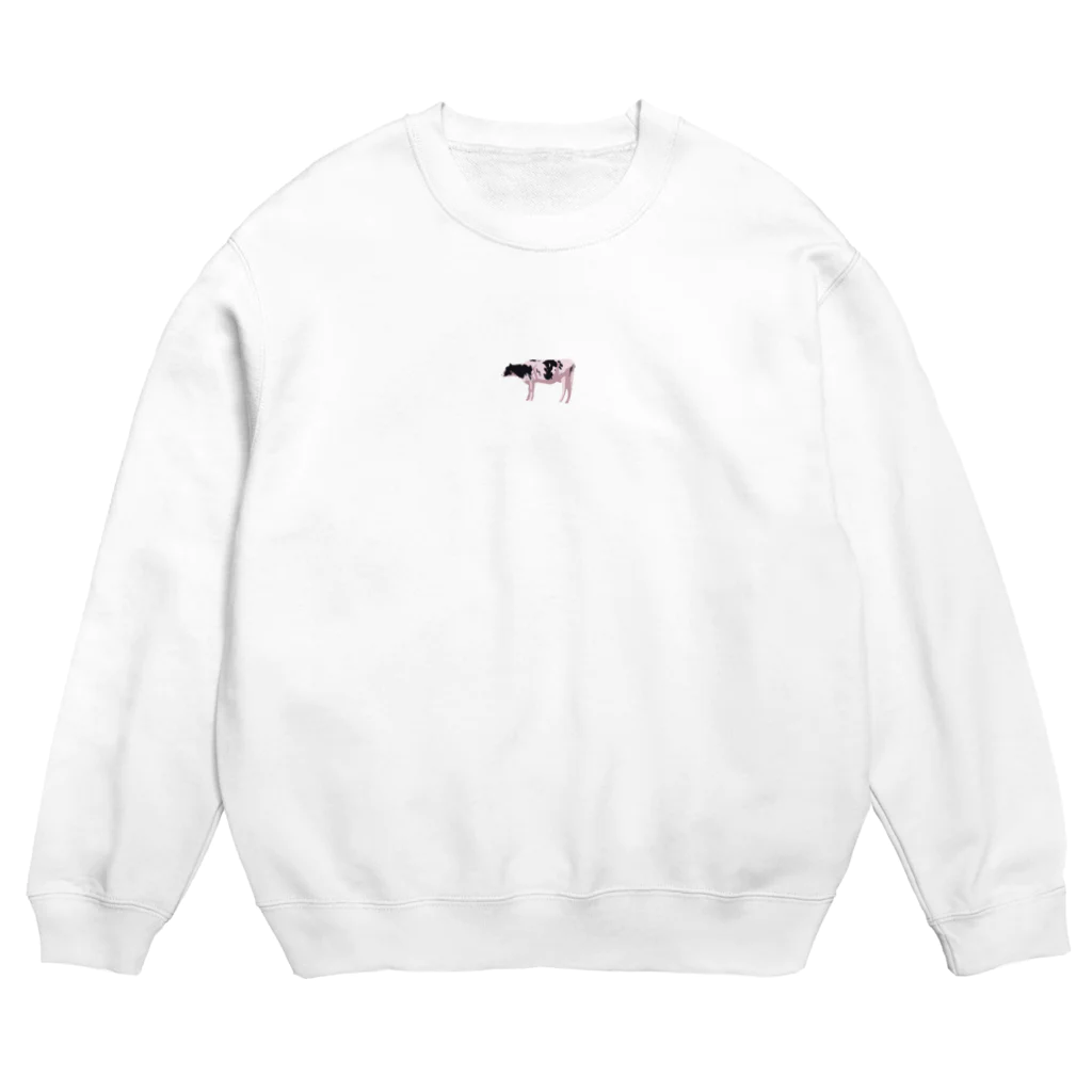 直売所のめっちゃかわいい牛の絵 Crew Neck Sweatshirt