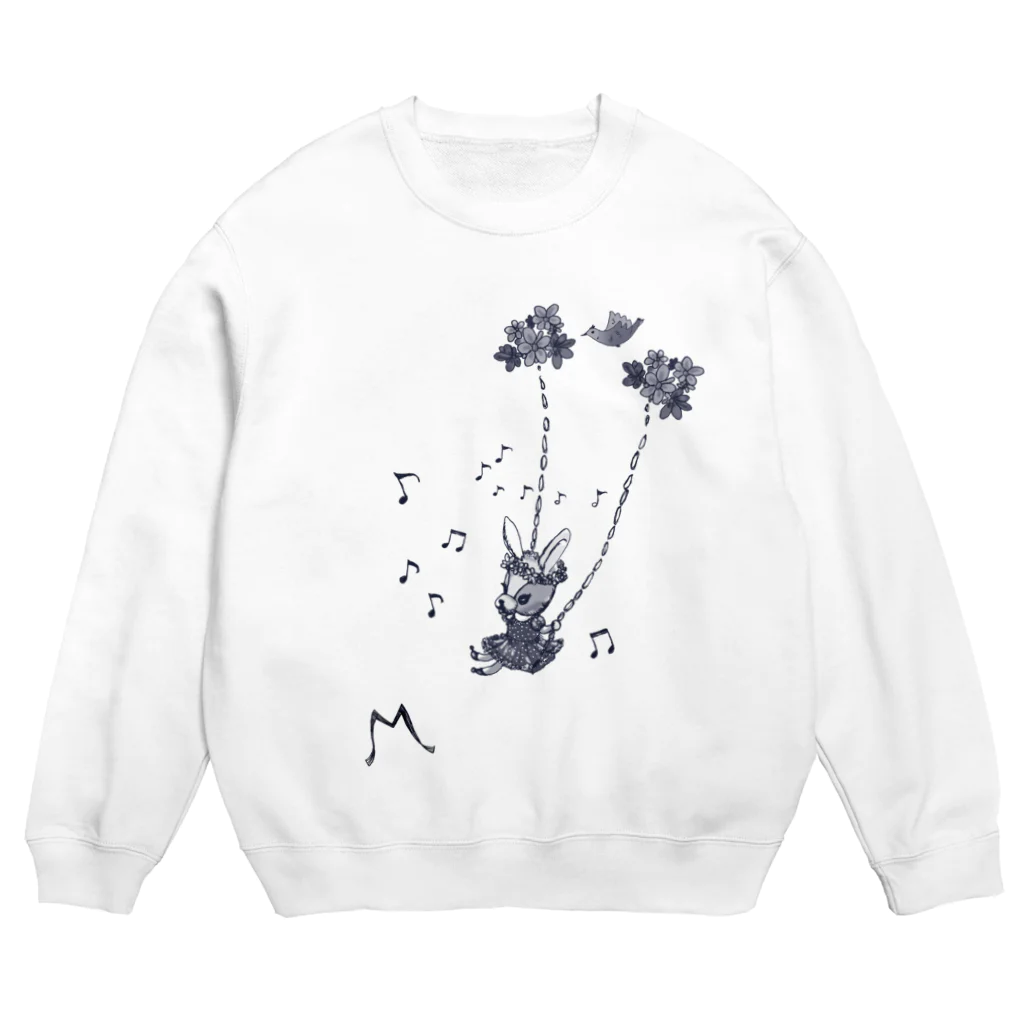 餡にょの紺色のブランコ Crew Neck Sweatshirt