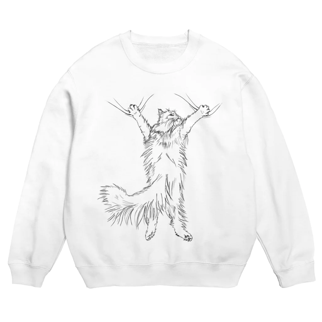 アイスキャップのひっつき猫 Crew Neck Sweatshirt