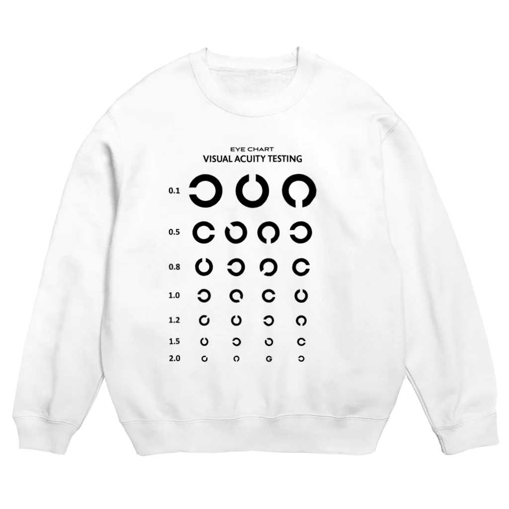 kg_shopのVisual Acuity Testing [前面プリント] ブラック Crew Neck Sweatshirt