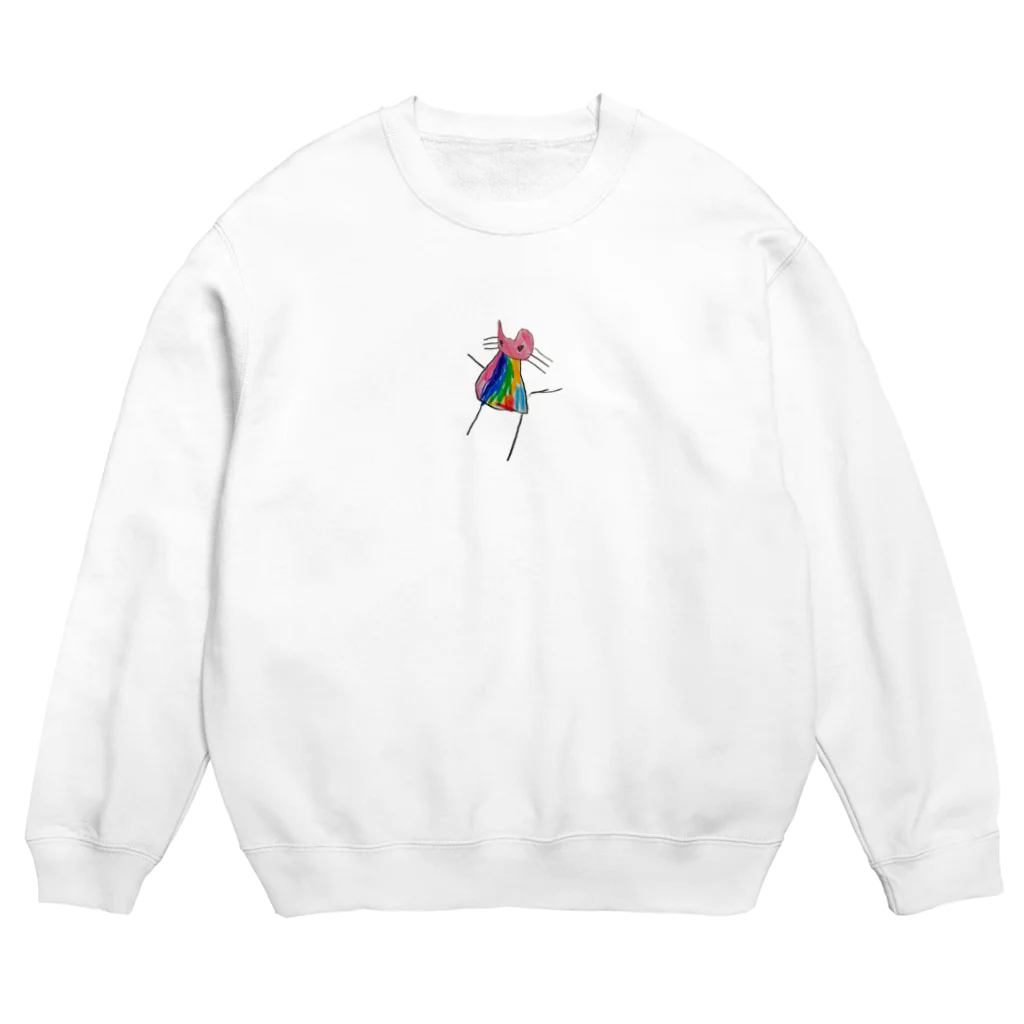 a roomのピンクのネコちゃん Crew Neck Sweatshirt