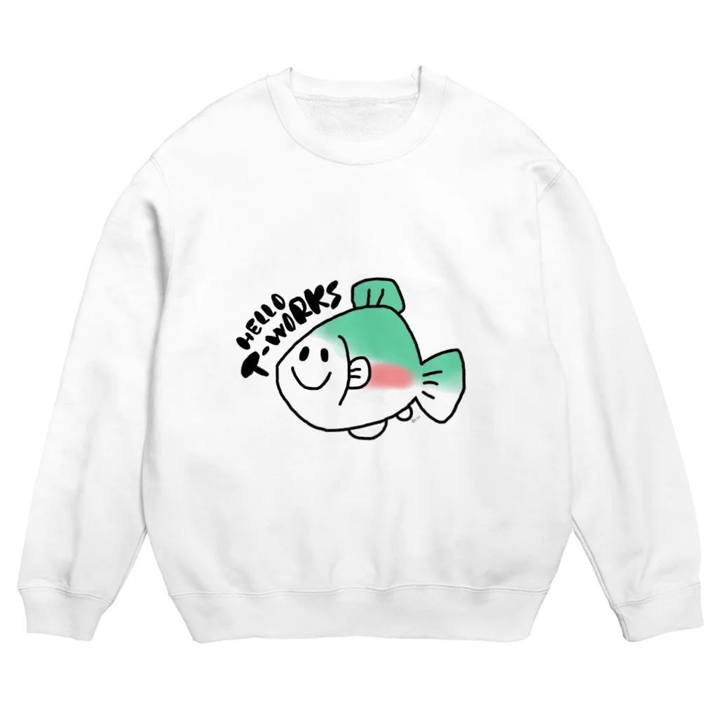 ハローティーワークスのニジマスどーん Crew Neck Sweatshirt