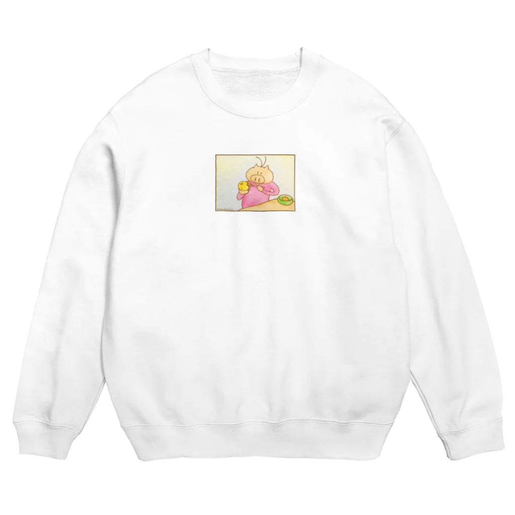 ももこのえのぴーちゃんのごはん Crew Neck Sweatshirt