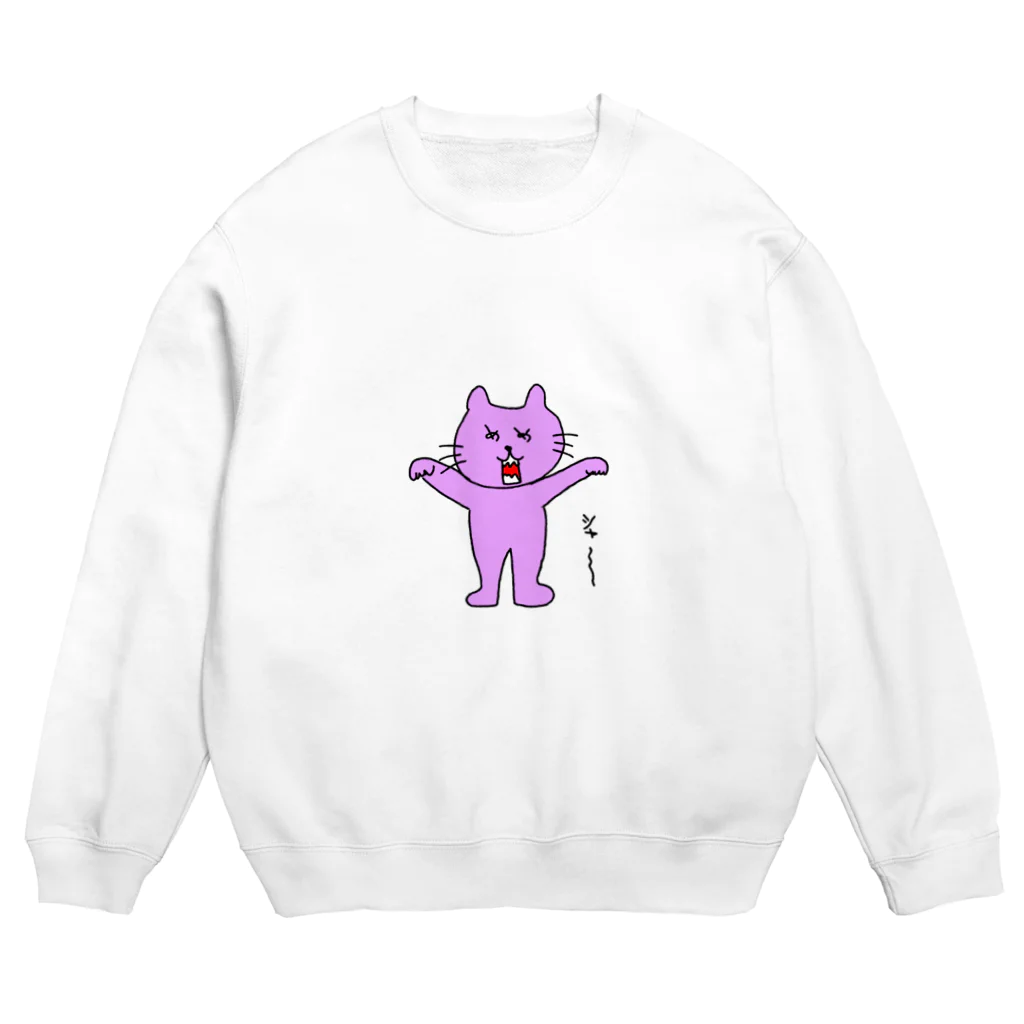 めめ猫のいかく　の　めめ猫 Crew Neck Sweatshirt