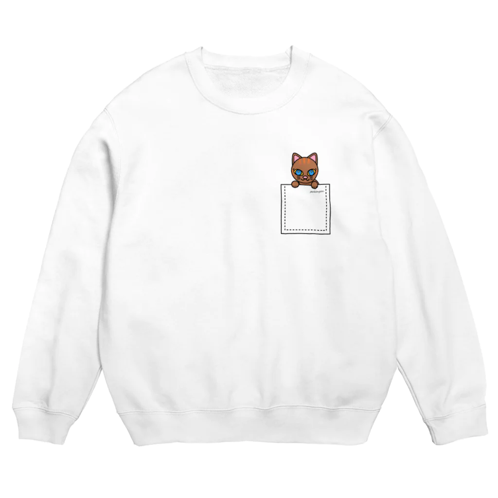 猫部のねこ　pokenyan　ミケにゃん Crew Neck Sweatshirt