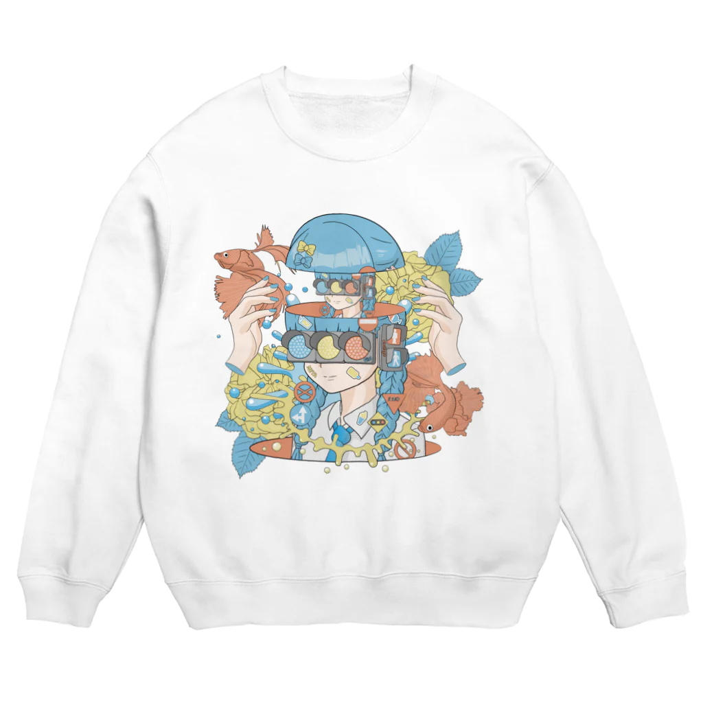 カズシフジイのKAWAII girl collage Crew Neck Sweatshirt