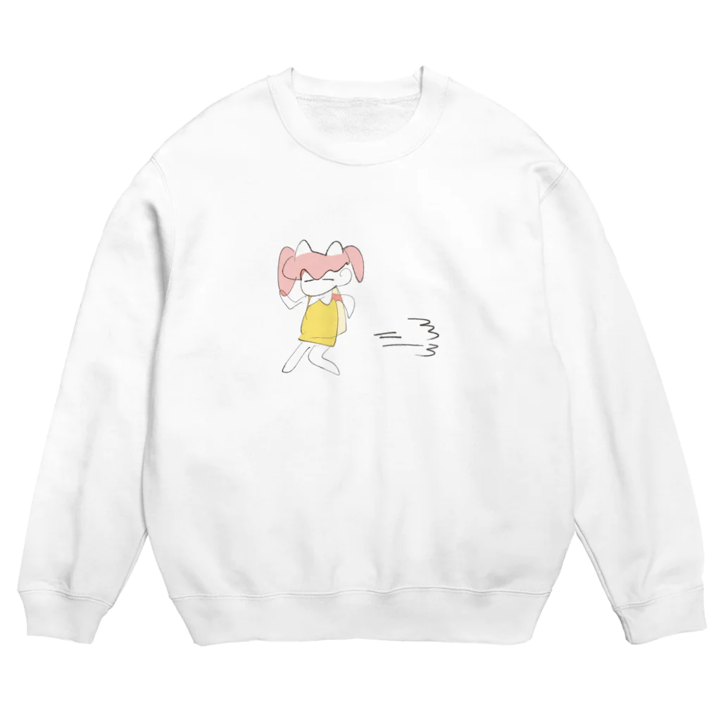 じゆうちょうの端っこの走るネコチャン Crew Neck Sweatshirt