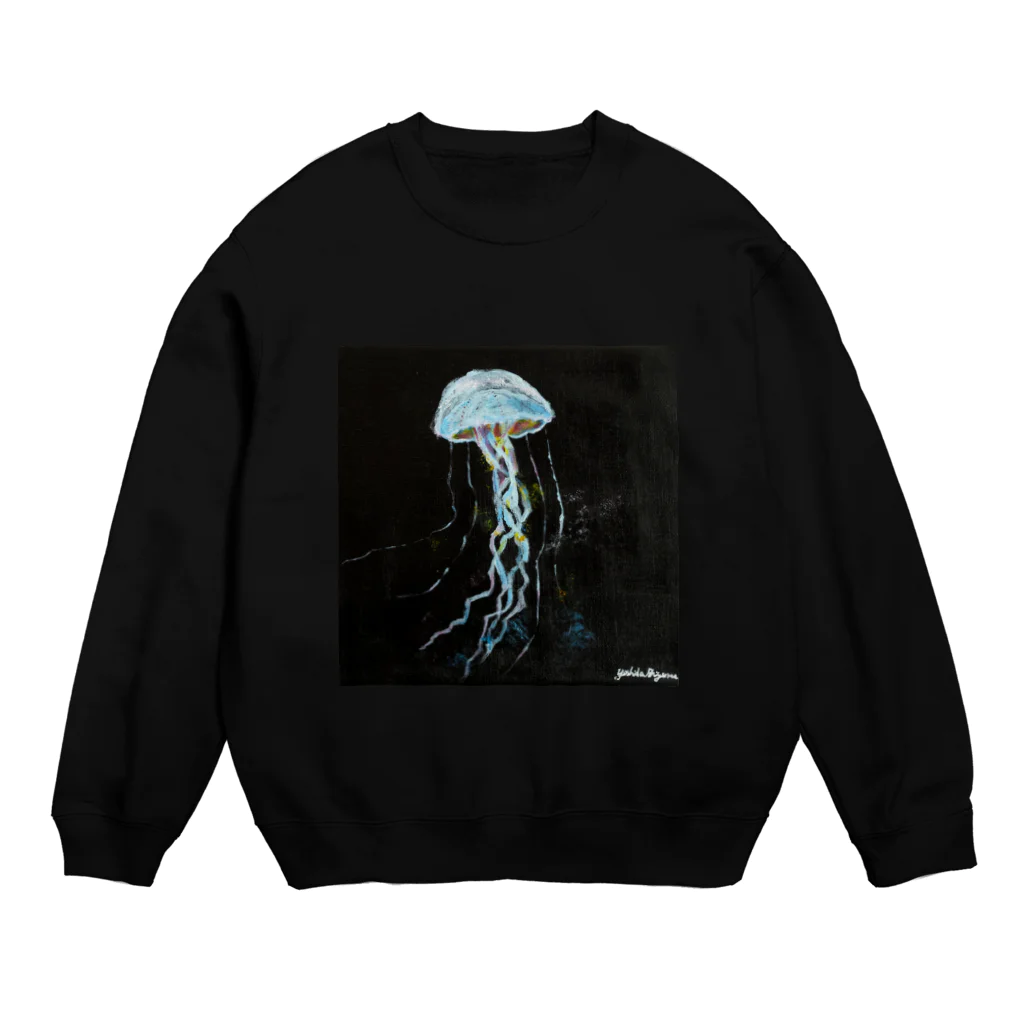 ヨシダシゲル @音楽家🎵🎸のニジイロクラゲ Crew Neck Sweatshirt