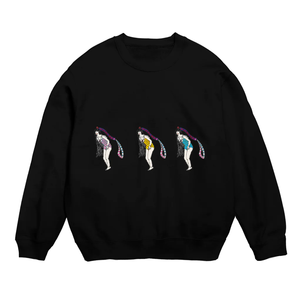 ワイルドファンシーショップSUZUKI21の美智子ストラップ（ストライプ） Crew Neck Sweatshirt