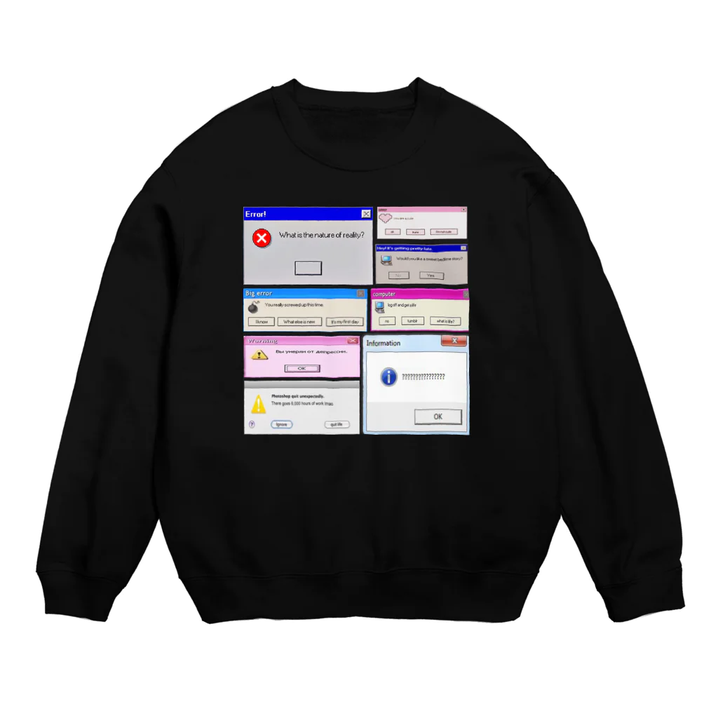 h_1213のWhat's Error？ Crew Neck Sweatshirt