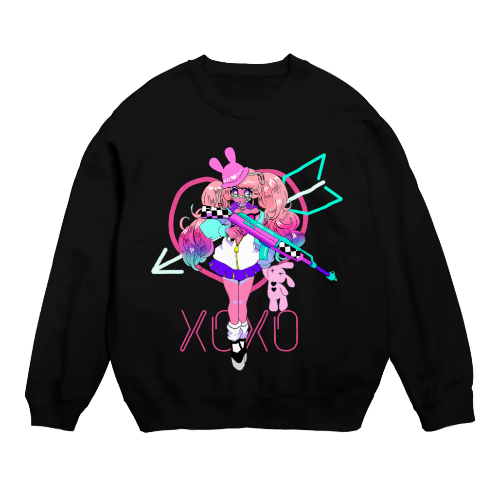 🦄🌈全身原色🌈🦄のラブハンター💘バニーちゃん Crew Neck Sweatshirt