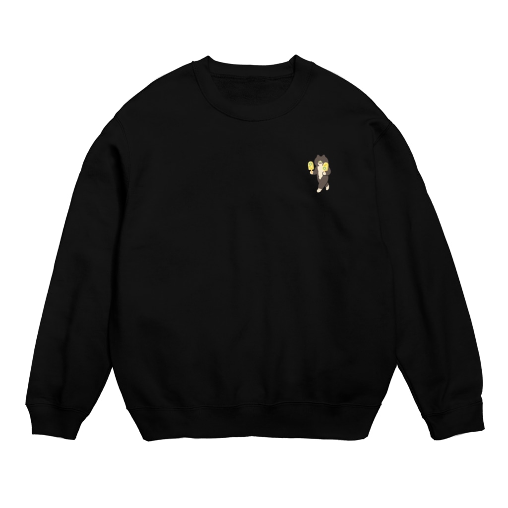 SUIMINグッズのお店の【小】トロピカルアイスをワイルドに運ぶねこ Crew Neck Sweatshirt
