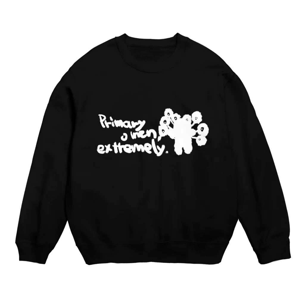 andLica|SUZURI支店のぽえ(白シルエット) Crew Neck Sweatshirt