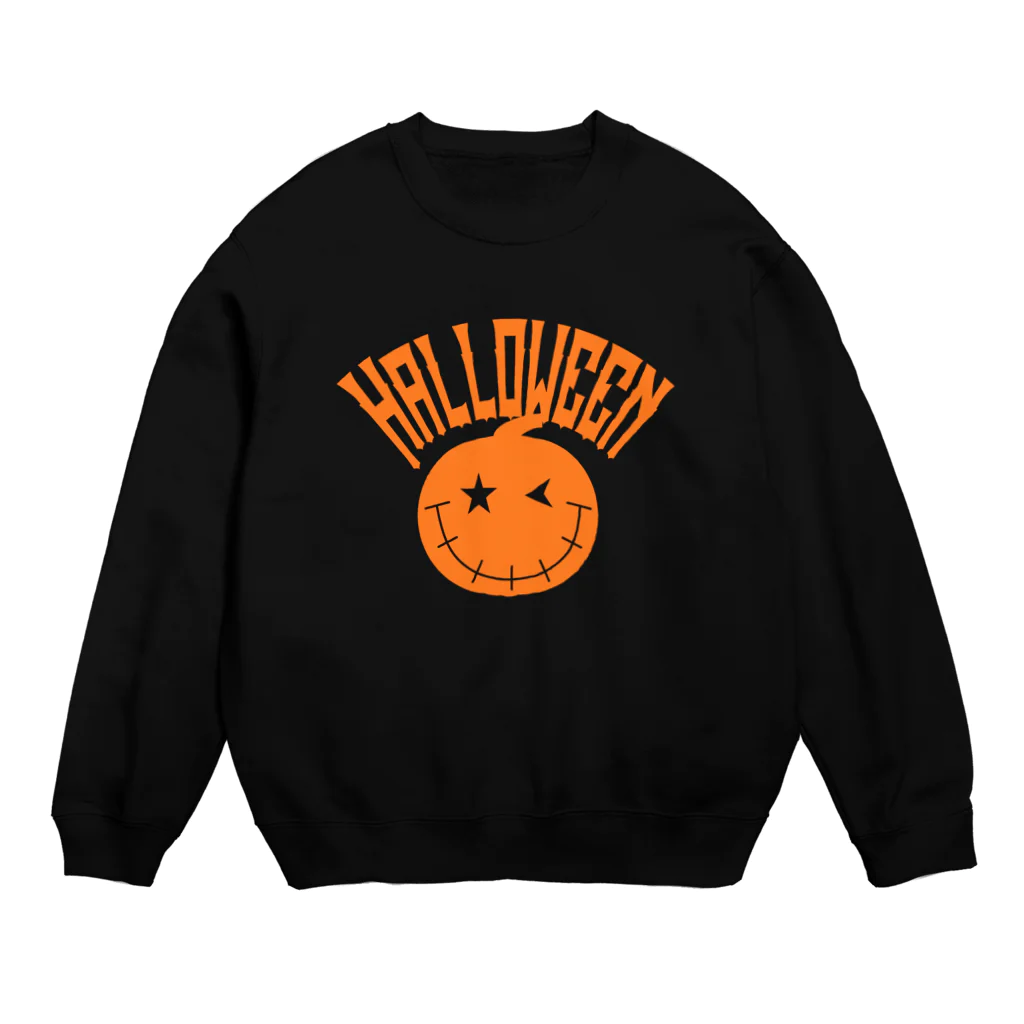 サトオのハロウィンオレンジ文字かぼちゃ アーク ジャック・オー・ランタン Crew Neck Sweatshirt