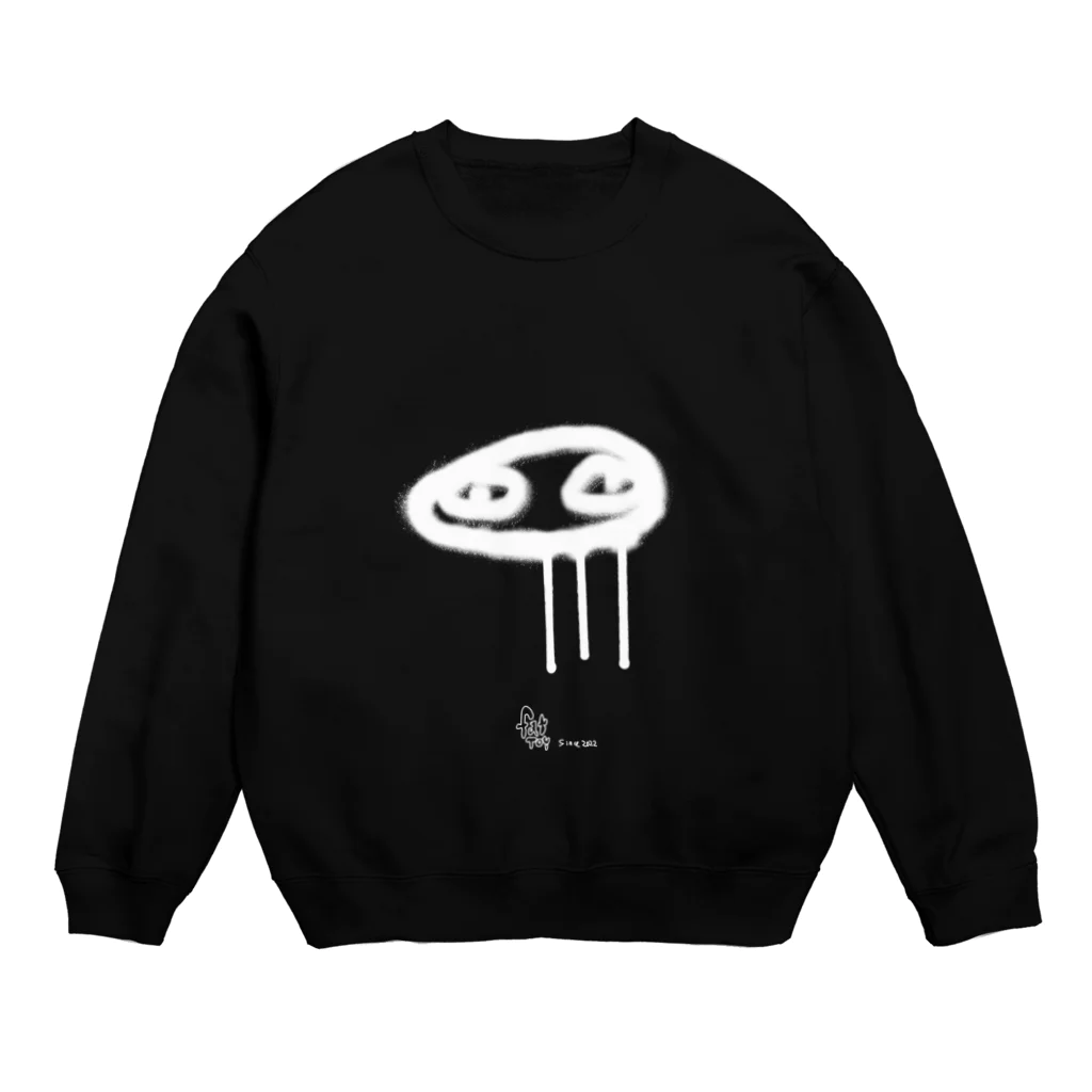 FAT TOYのgoo スプレーロゴ(白) Crew Neck Sweatshirt