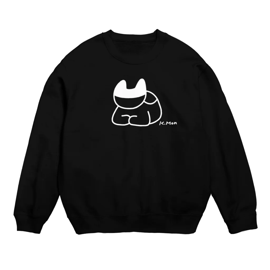 MONKUMIKOの座るこねこ（白） Crew Neck Sweatshirt