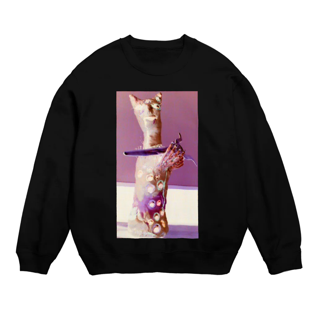 卍鮭＾ゑ＾鮭卍の五月病人形 Crew Neck Sweatshirt