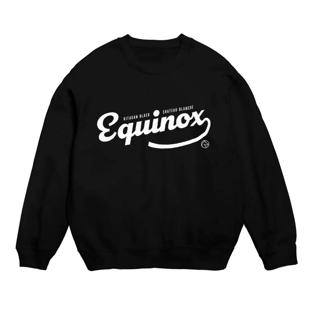 競馬おしゃれグッズ製作所のイクイノックス（タイポグラフィWHITE） Crew Neck Sweatshirt