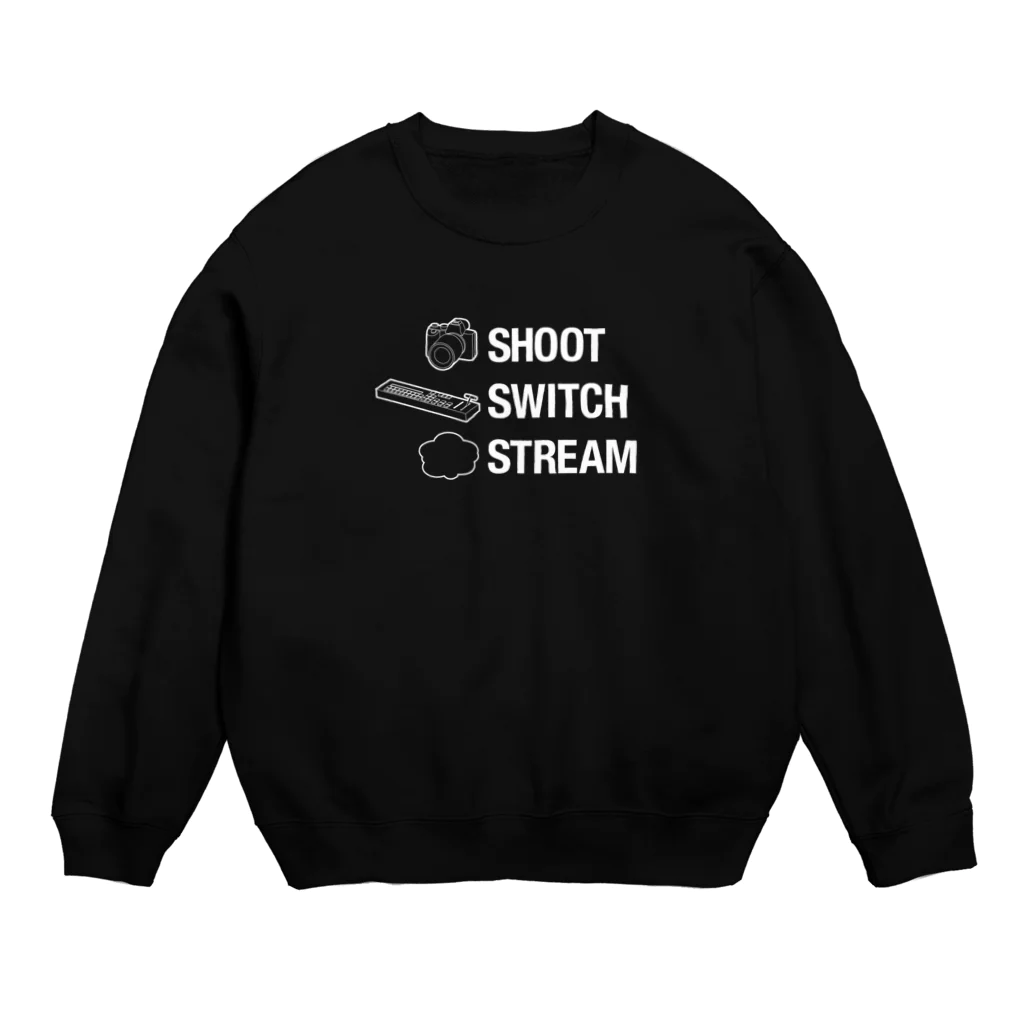 Project92.comのSHOOT, SWITCH, STREAM. Crew Neck Sweatshirt