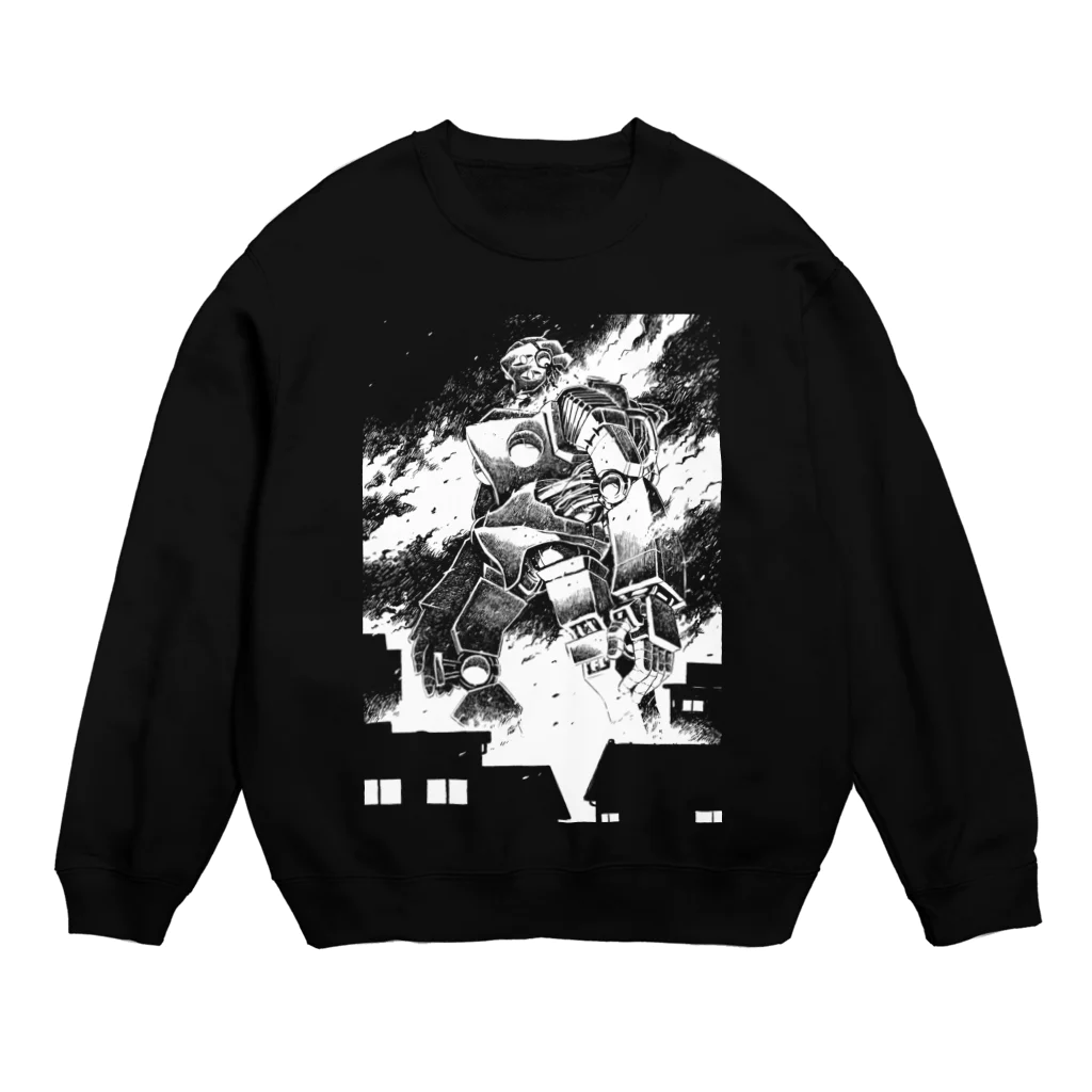 iwakunikogyoの鉄神01白インク Crew Neck Sweatshirt