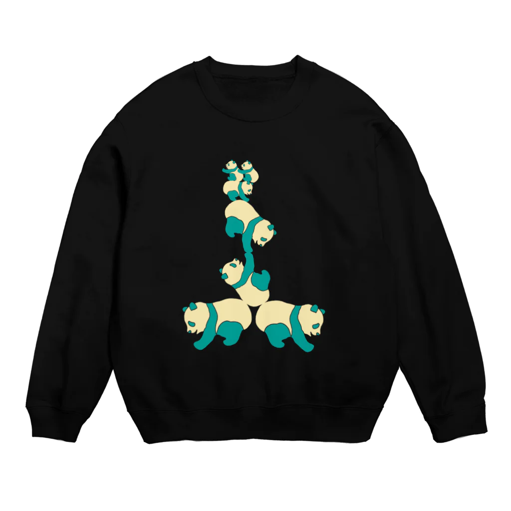 ヒロシオーバーダイブのパンダ親子、組み体操にハマる。 Crew Neck Sweatshirt