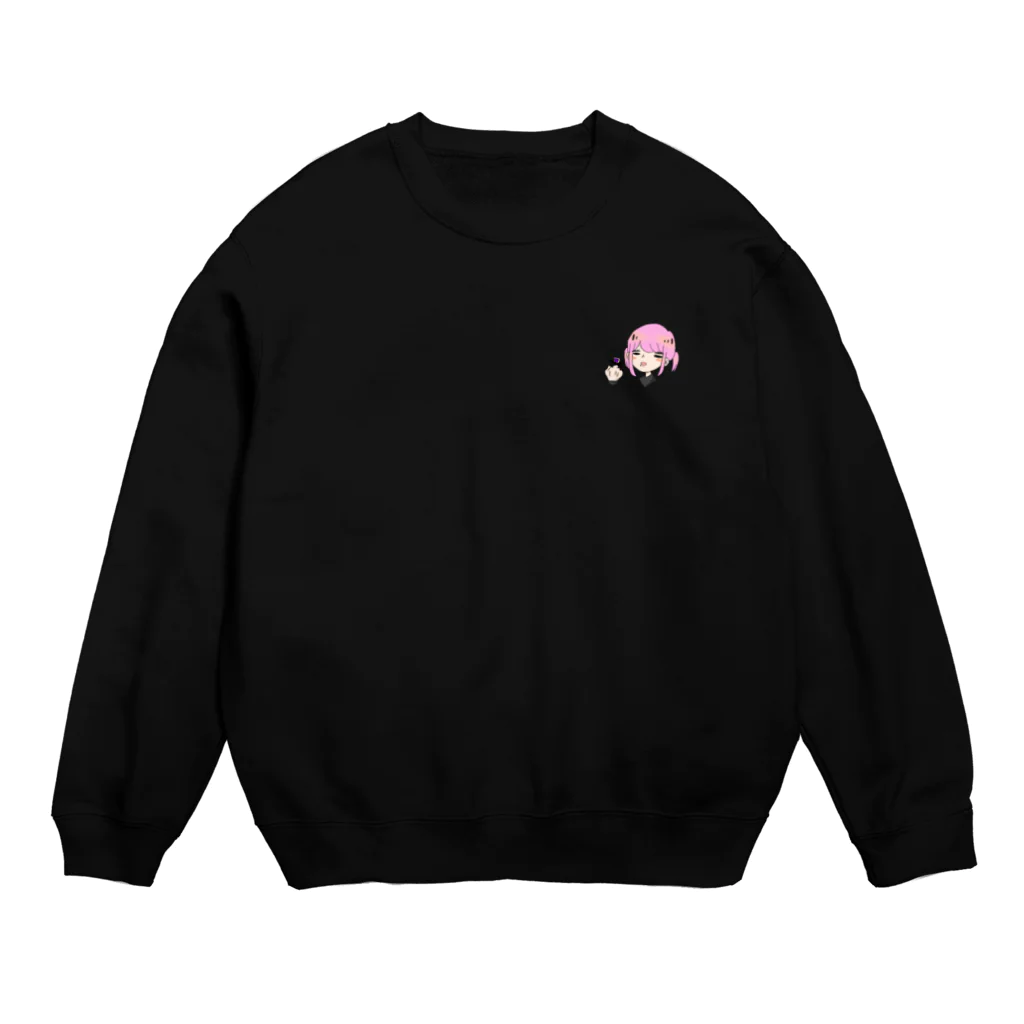 目玉焼き子の中指ちゃん Crew Neck Sweatshirt