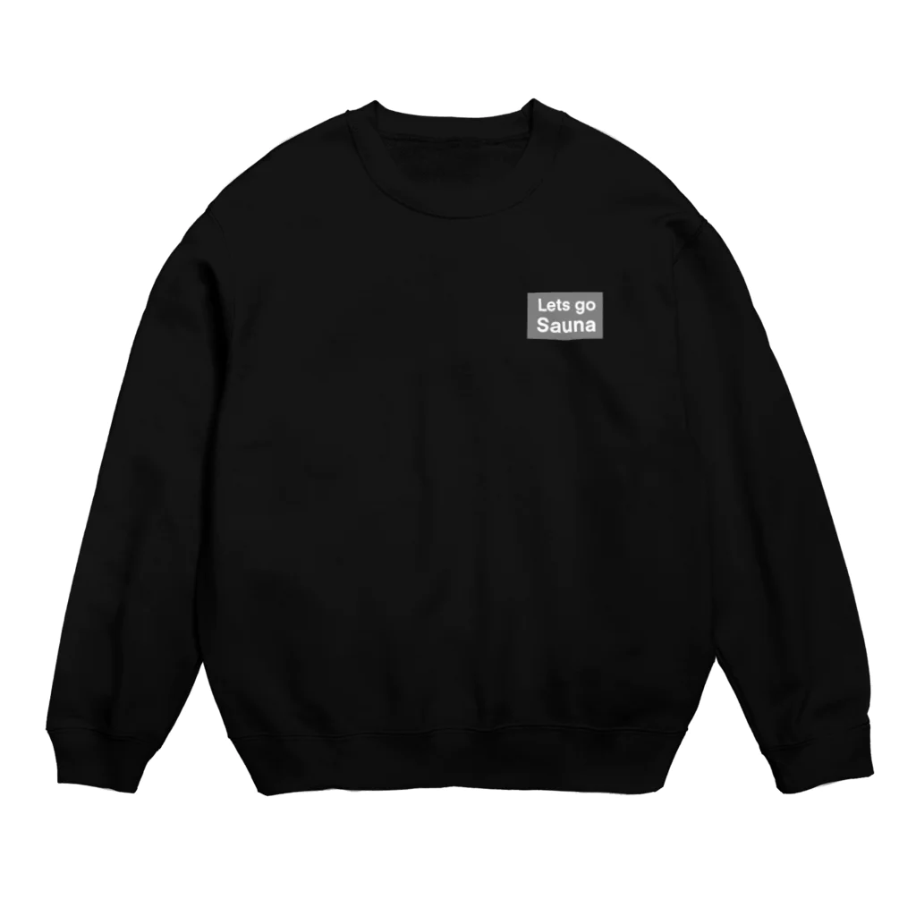 Lets go sauna サウ公/サウナーのLets go sauna 四角ロゴ(灰色) Crew Neck Sweatshirt