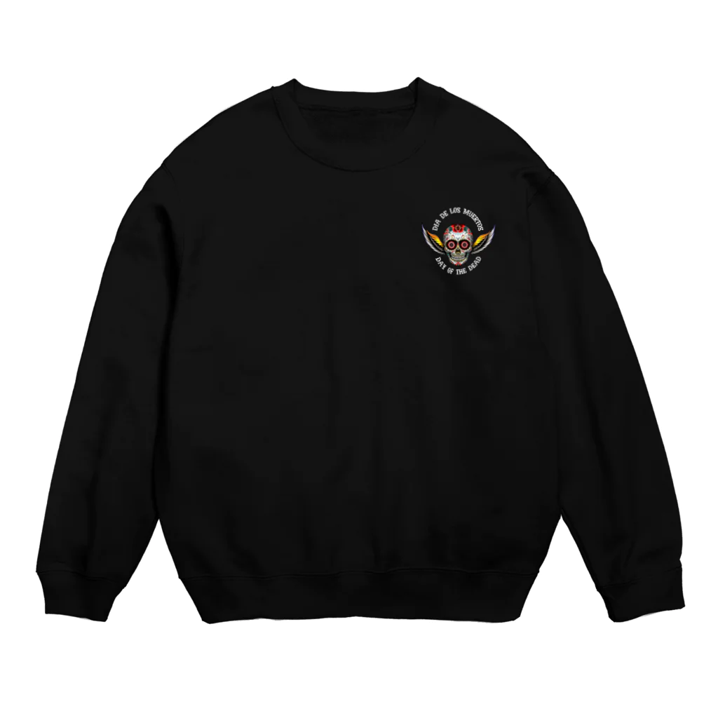 Demon Lord 9 tailsの『Dia De Los Muertos🌹（白ﾜﾝﾎﾟｲﾝﾄ）』 Crew Neck Sweatshirt